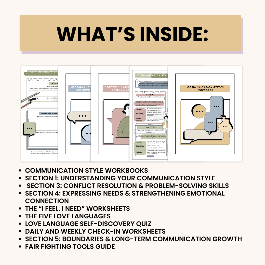 Couples Therapy Workbook, Communication Styles, Boundary Setting