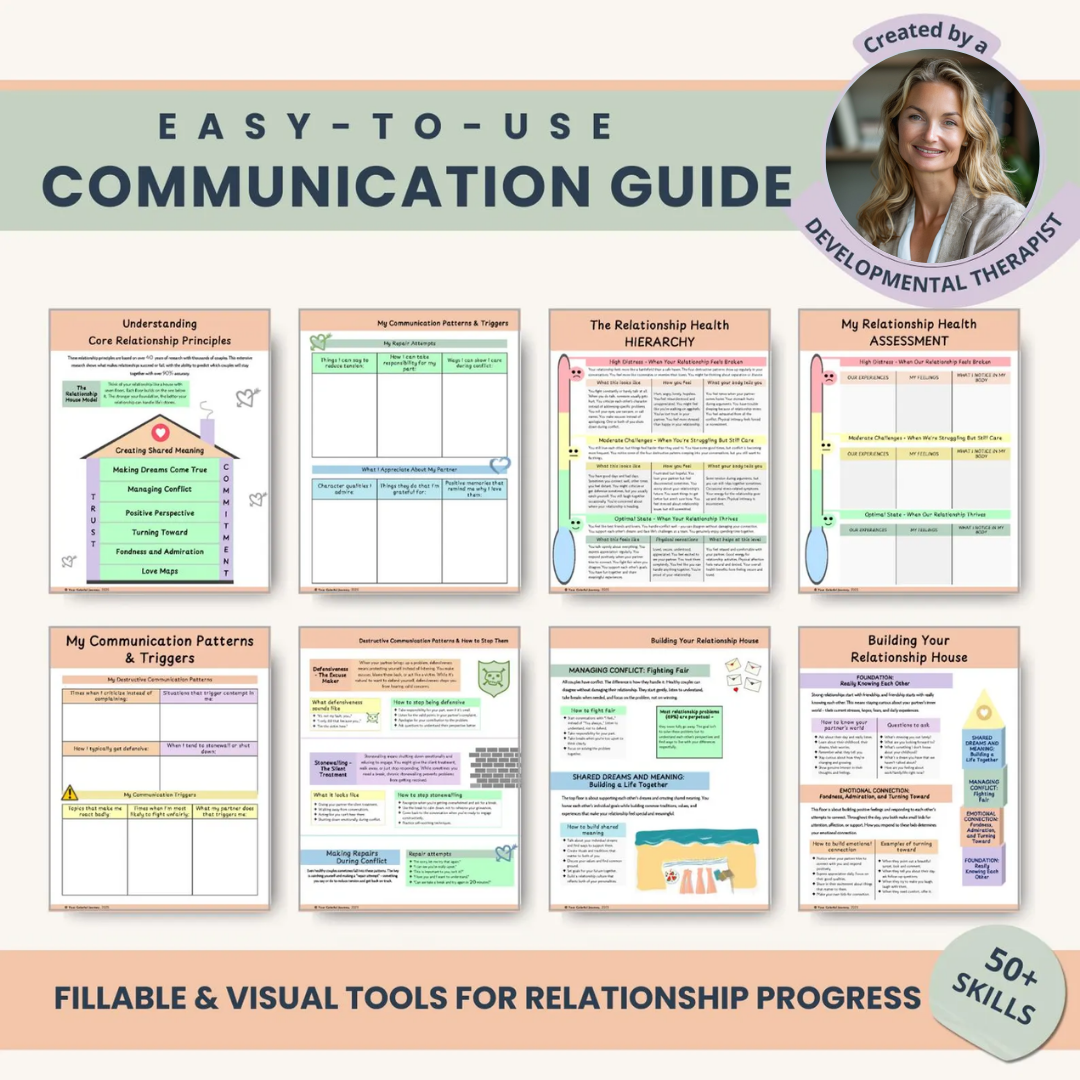 Build You Relationship House, Couples Therapy Worksheets, Therapist Designed Relationship Guide, Communication & Conflict Skills, Emotional Intimacy