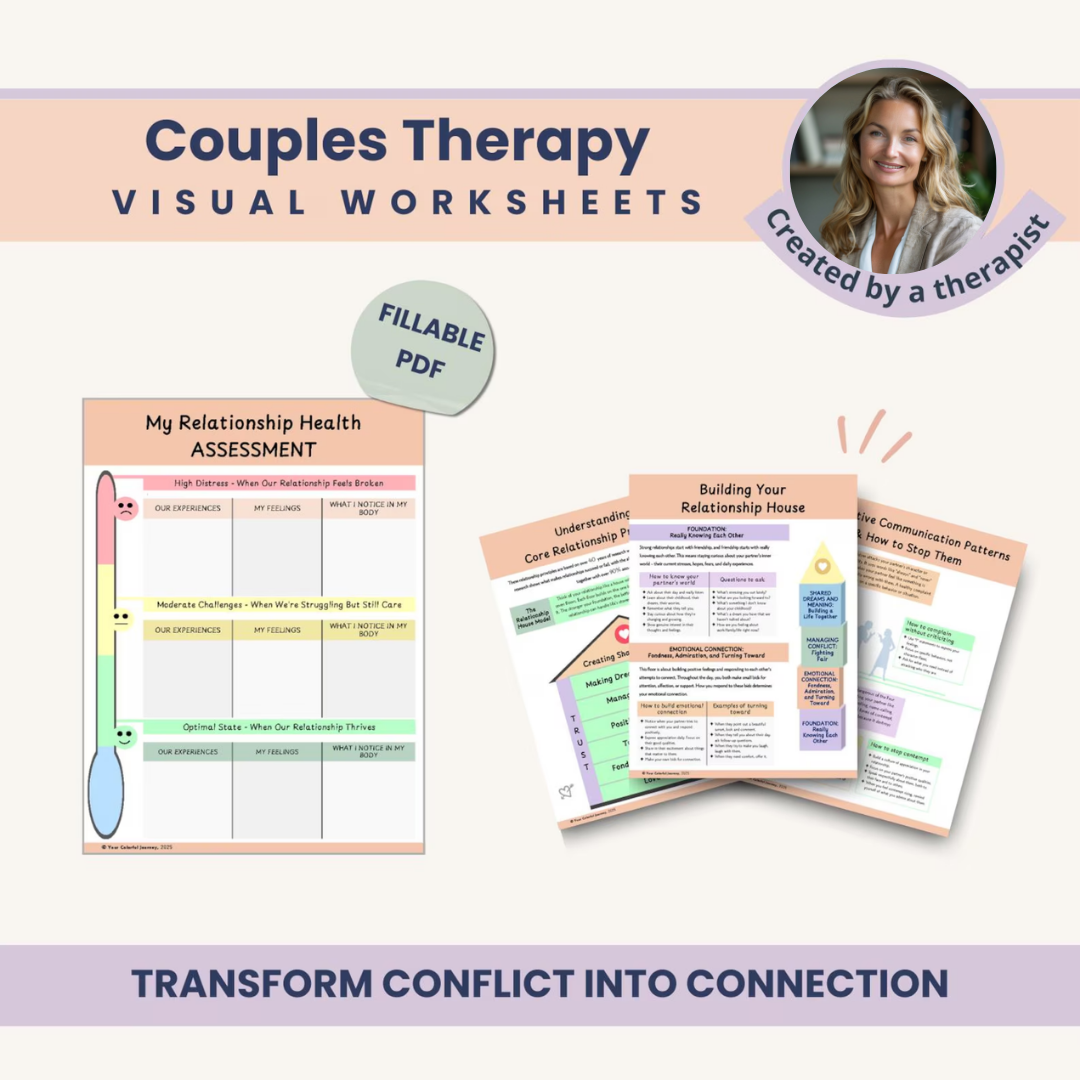 Build You Relationship House, Couples Therapy Worksheets, Therapist Designed Relationship Guide, Communication & Conflict Skills, Emotional Intimacy