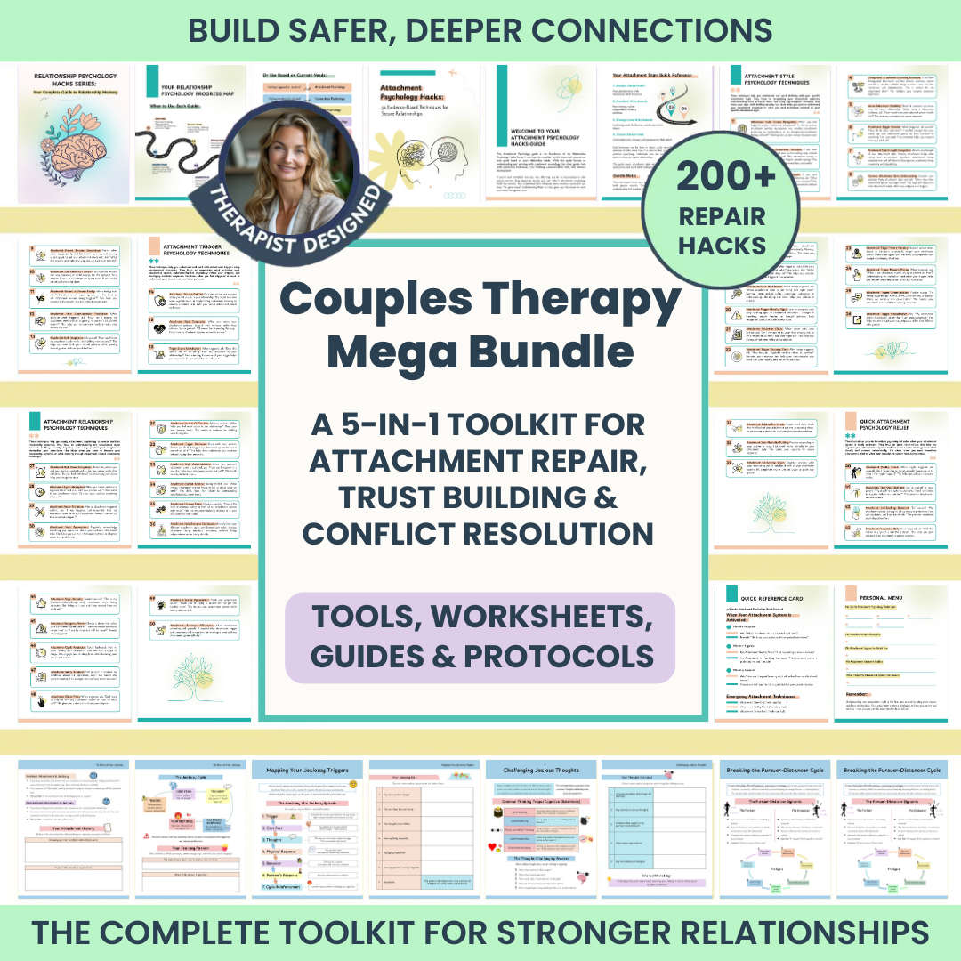 Couples Therapy Bundle: Relationships Skills, Conflict Resolution, Trust & Emotional Intimacy Worksheets