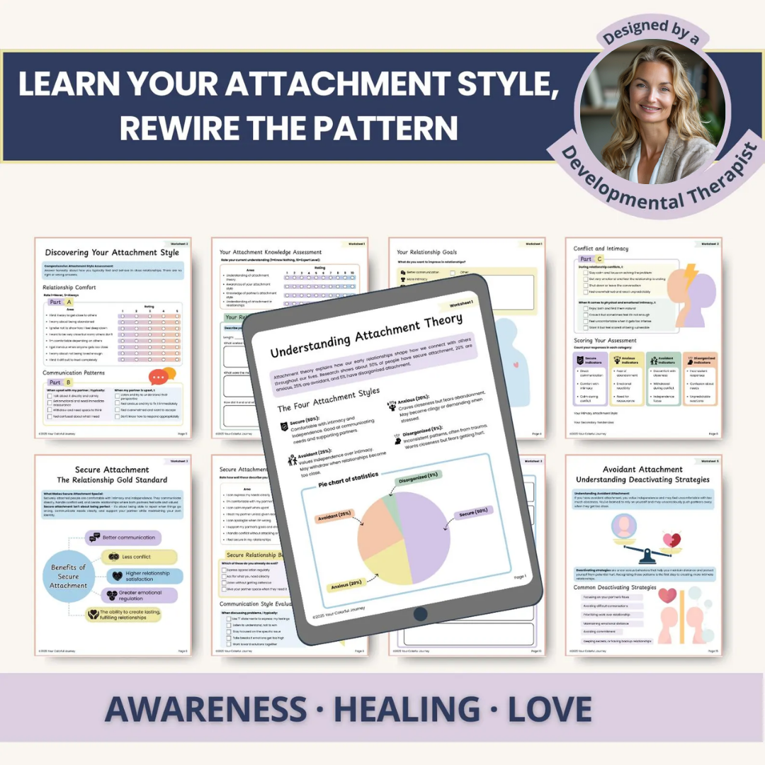 Attachment Styles Workbook, Healing Anxious & Avoidant Patterns for Secure Relationships