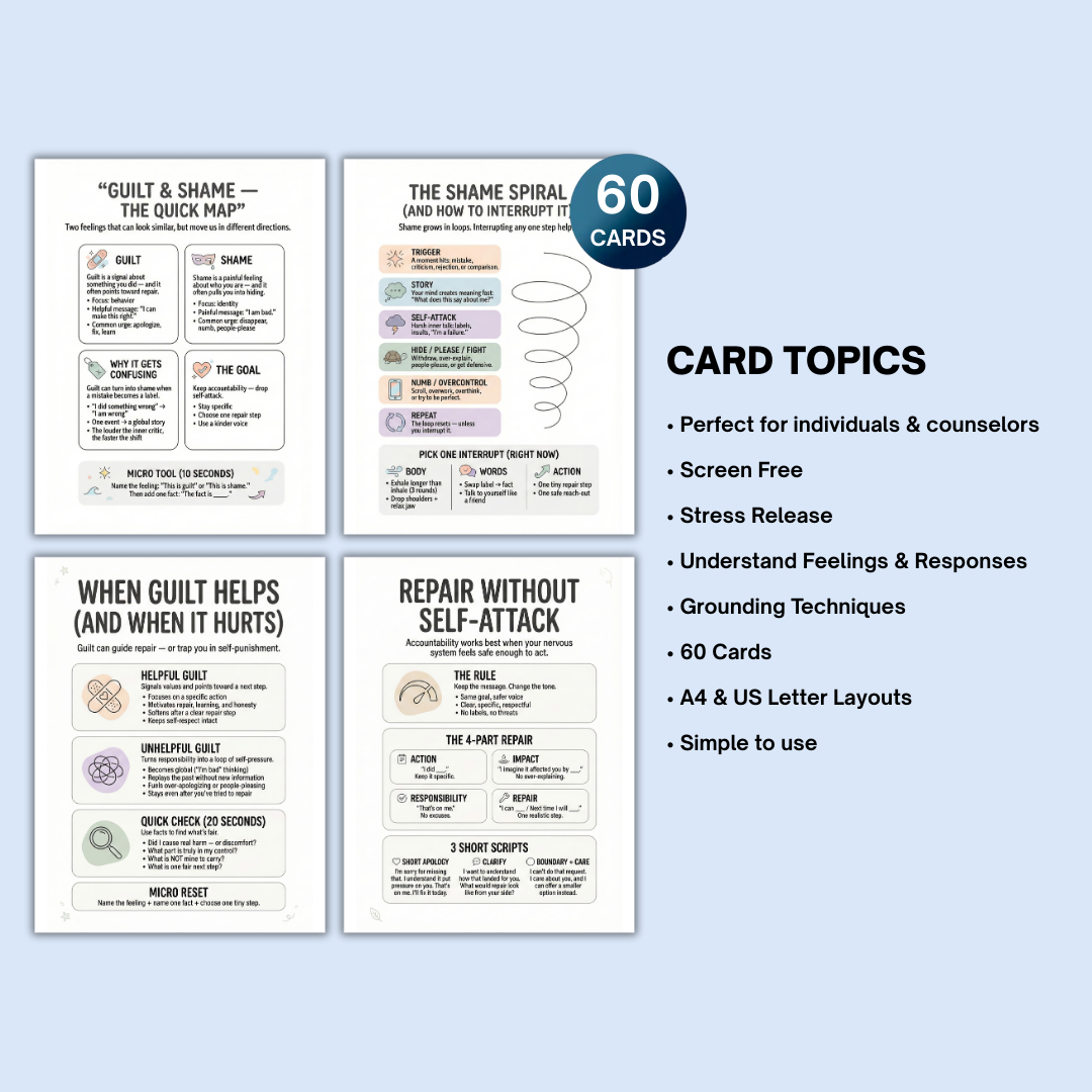 Shame-Resilience Workbook, Overcome Shame, Inner Child Healing, Recovery Coping Skills