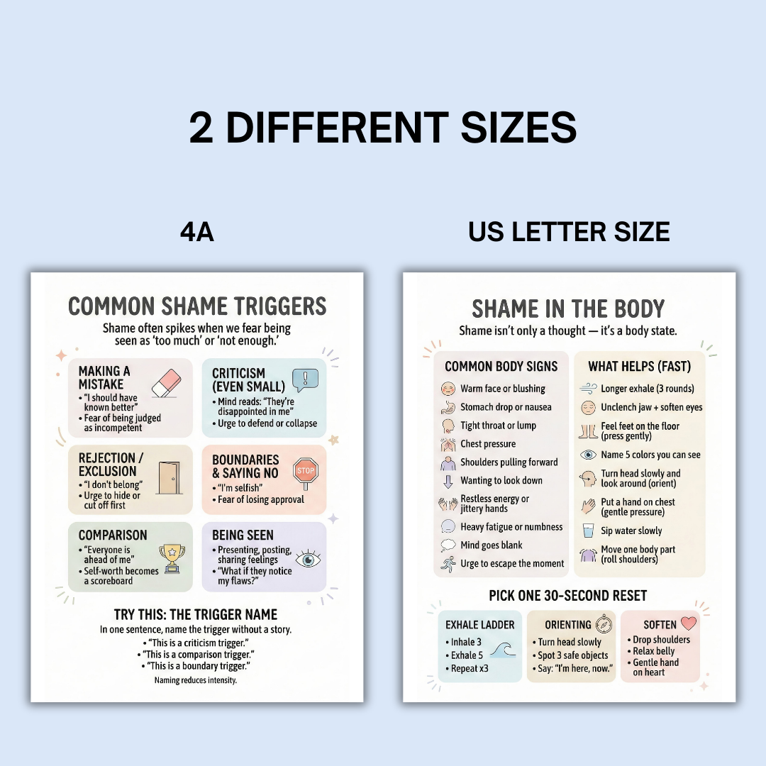 Shame-Resilience Workbook, Overcome Shame, Inner Child Healing, Recovery Coping Skills