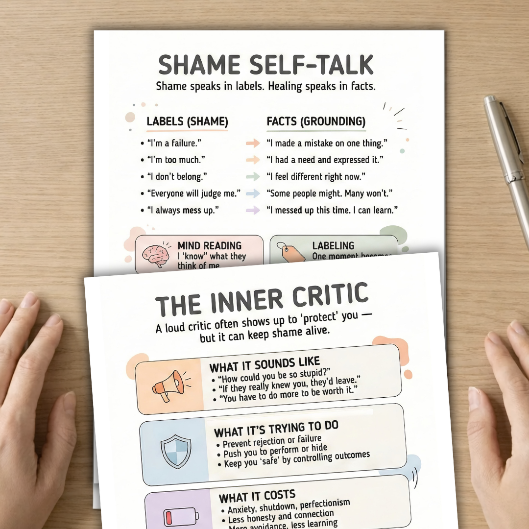 Shame-Resilience Workbook, Overcome Shame, Inner Child Healing, Recovery Coping Skills