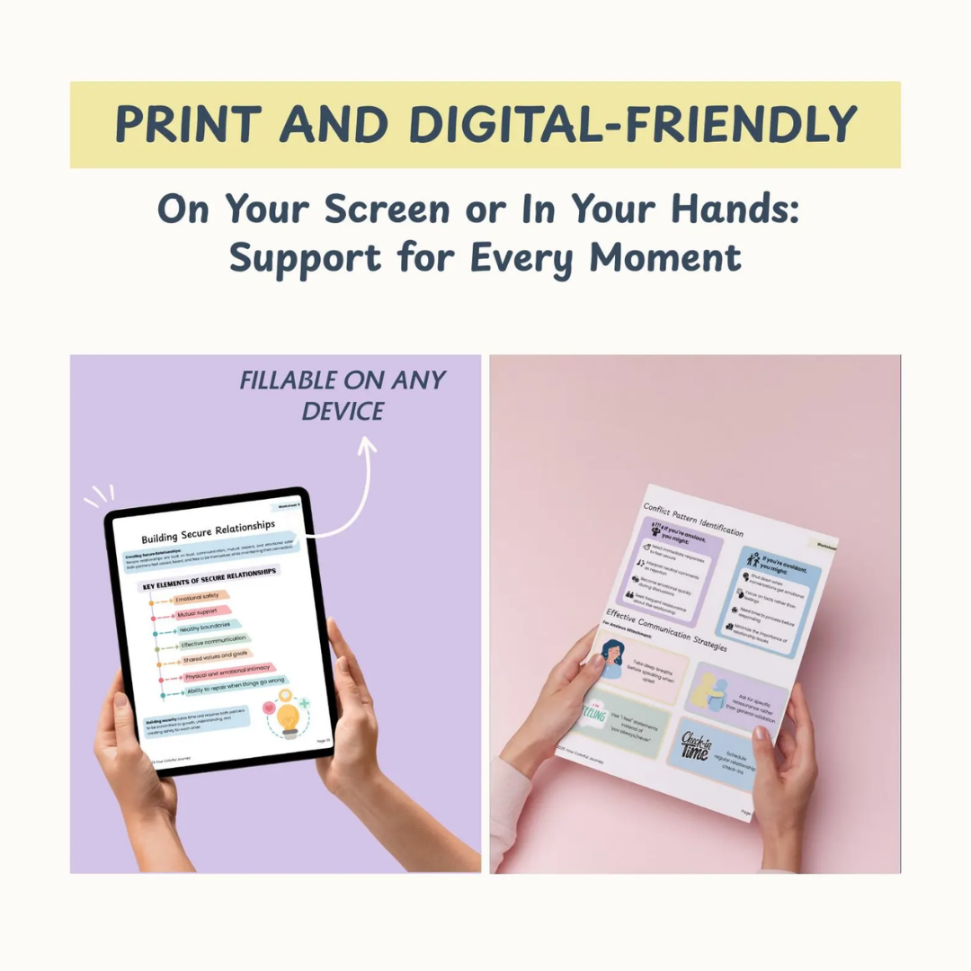 Attachment Styles Workbook, Healing Anxious & Avoidant Patterns for Secure Relationships