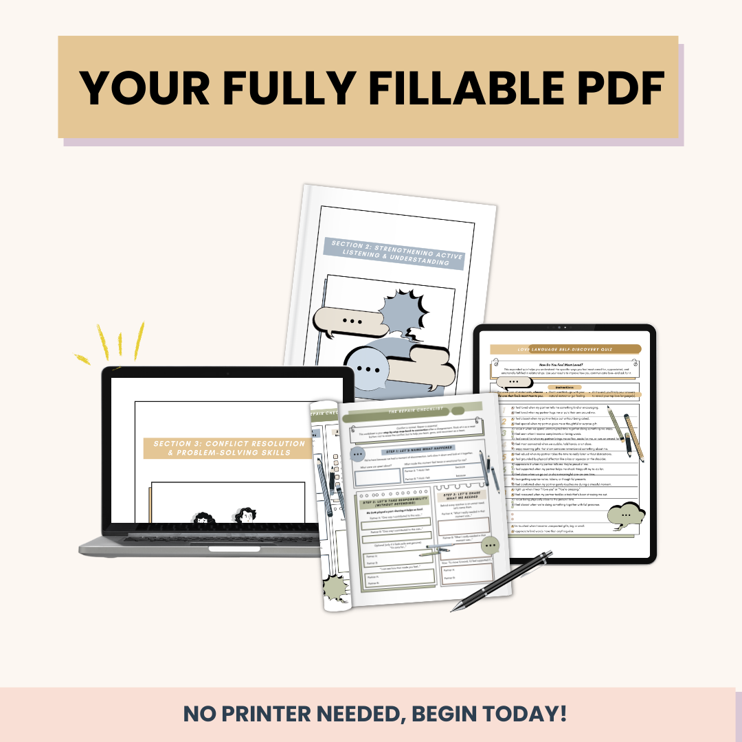 Couples Therapy Workbook, Communication Styles, Boundary Setting