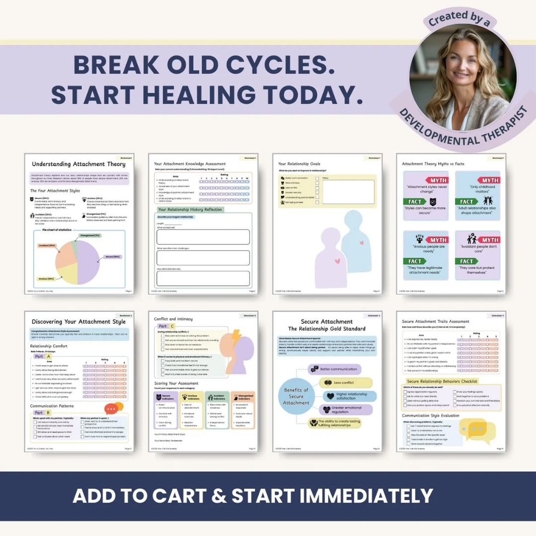 Attachment Styles Workbook, Healing Anxious & Avoidant Patterns for Secure Relationships