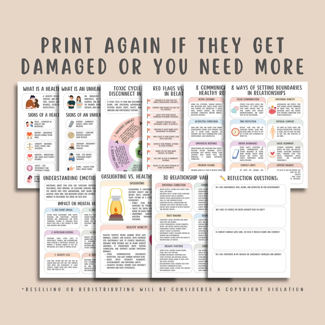 Healthy vs. Unhealthy Relationships, Couples Therapy Guide, Relationship Values, Red Flags & Boundaries,